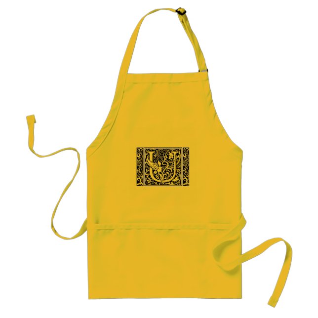 Letter U Medieval Monogram Art Nouveau Standard Apron (Front)