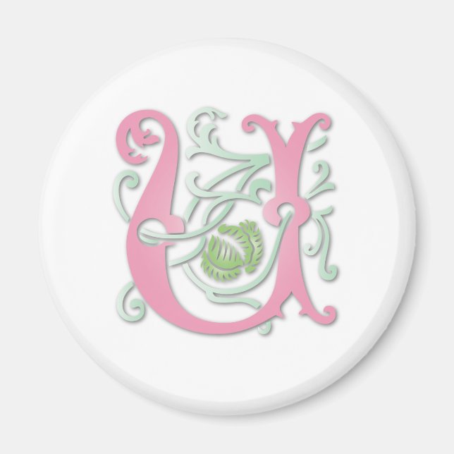 Letter U Monogram Magnet (Front)