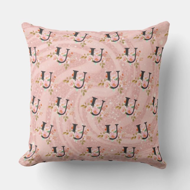 Letter U Throw Pillow (Front)