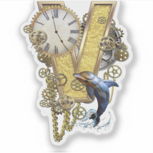 Letter V Birthday customization Sticker