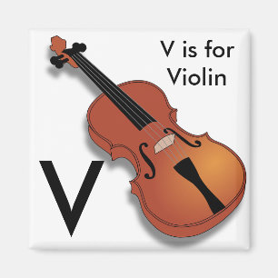 "Letter V"  for Violin Children's Alphabet Magnet