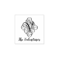 Letter V Initial Elegant Flourish Monogram Name