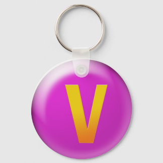 Letter V Keychain