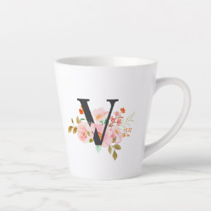 Letter V Latte Mug