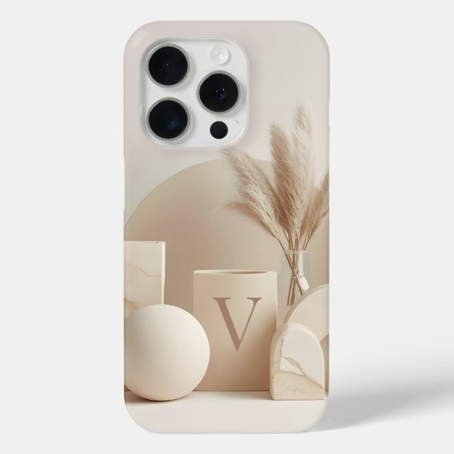 Letter V Minimal Monogram Phone Case – Aesthetic N (Back)