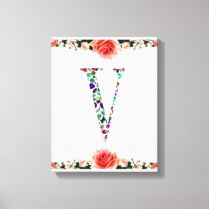 Letter V Monogram Canvas Print
