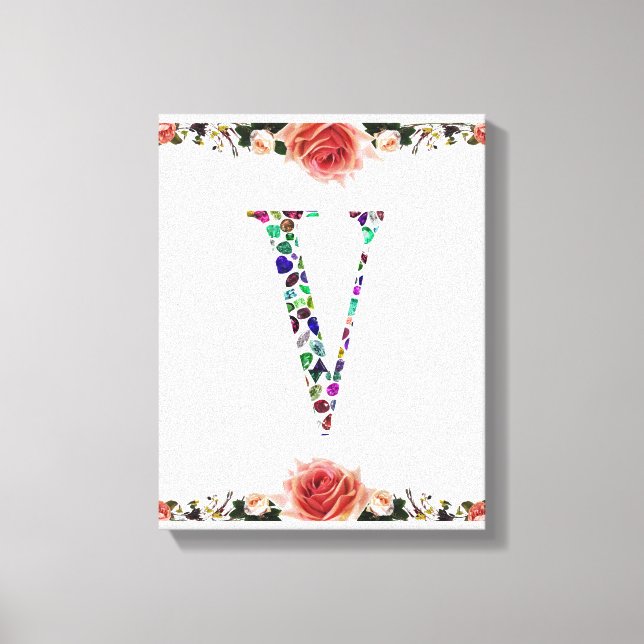 Letter V Monogram Canvas Print (Front)