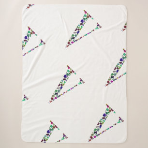 Letter V Monogram Sherpa Blanket