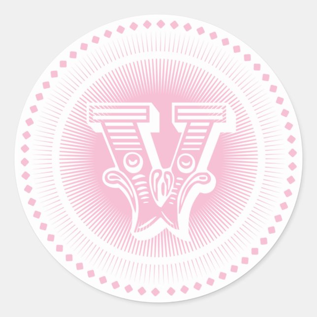 Letter V Monogram Stickers (Front)