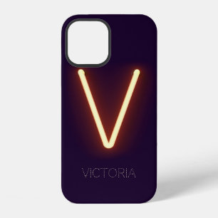 Letter V Neon Light Personalized iPhone 12 Case