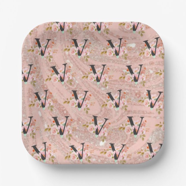 Letter V Paper Plate (Front)