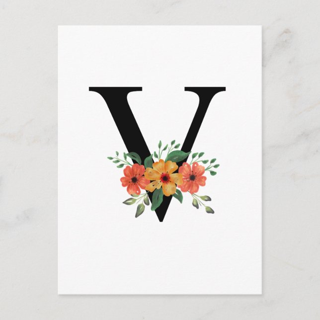 Letter V Postcard (Front)