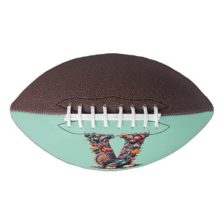 Letter V Thanksgiving turkey style gift Football