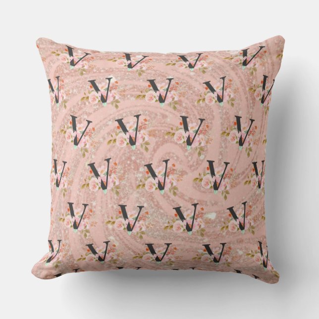 Letter V Throw Pillow (Front)