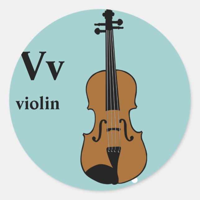 Letter V violin Stickers (Front)
