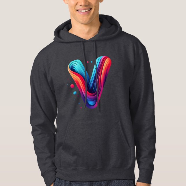 Letter V: Vivid Victory, Vibrant Vibes Hoodie (Front)