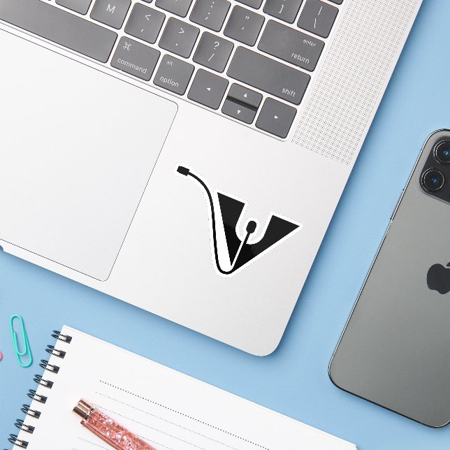 Letter V with Mouse (Laptop w/ iPhone)