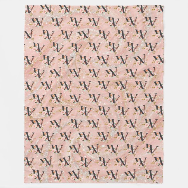 Letter W Fleece Blanket (Front)