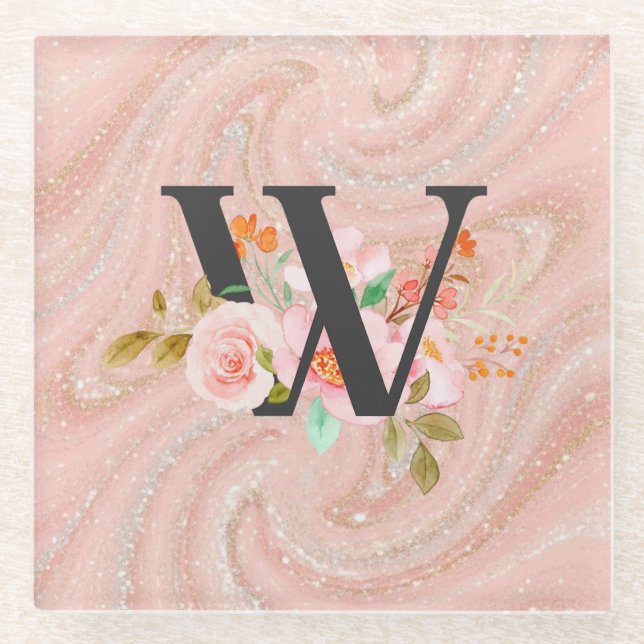 Letter W Glass Coaster (Front)