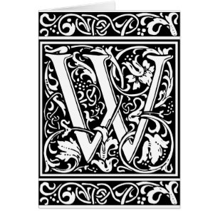 Letter W Medieval Monogram Art Nouveau