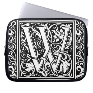 Letter W Medieval Monogram Art Nouveau Laptop Sleeve