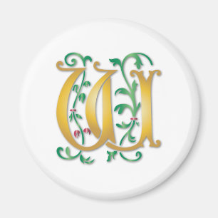 Letter W Monogram Magnet