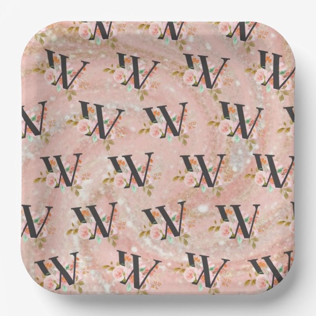 Letter W Paper Plate (Front)