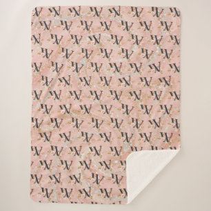 Letter W Sherpa Blanket