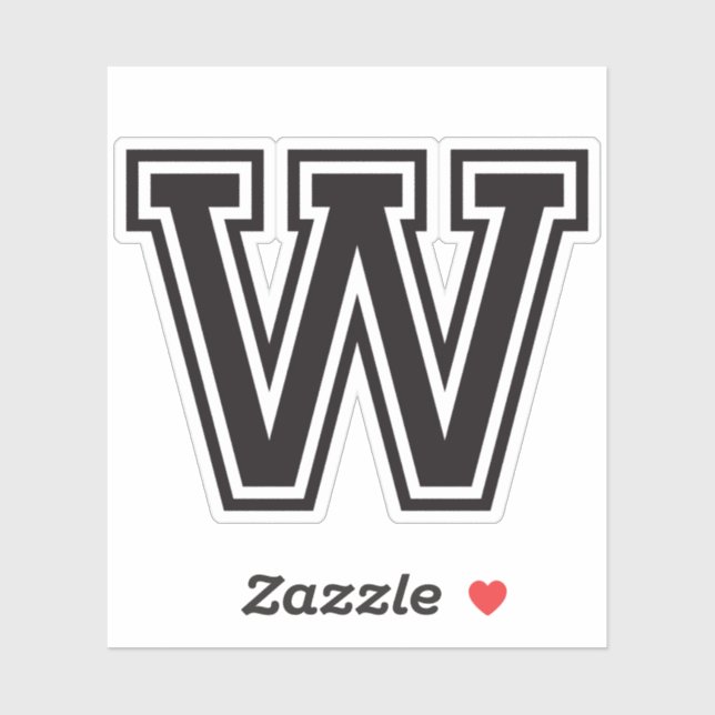 Letter W sporty college font alphabet (Sheet)
