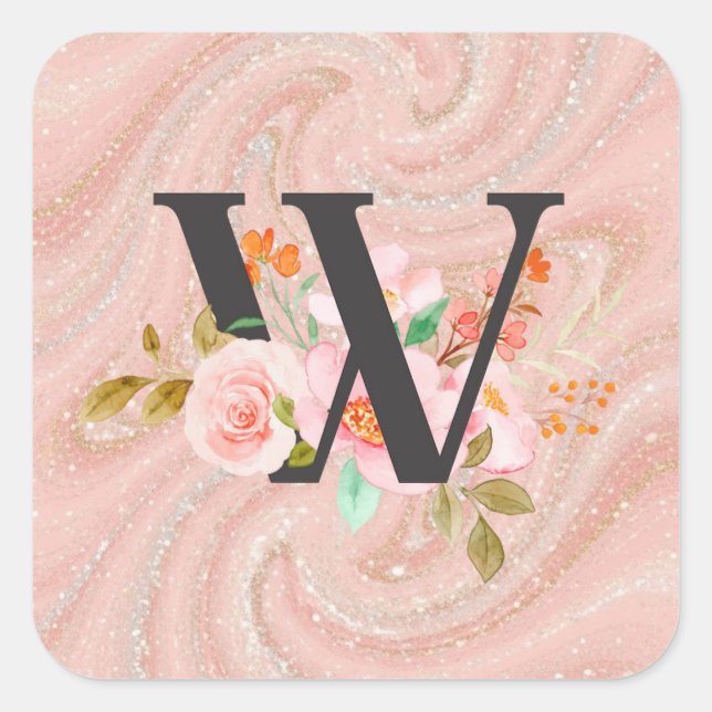 Letter W Square Sticker (Front)