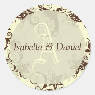 Letter Wedding Monogram Bride Groom Stickers