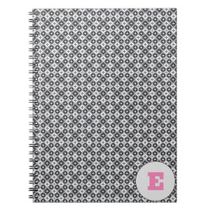 Letter with Grey and White Pattern Notebook