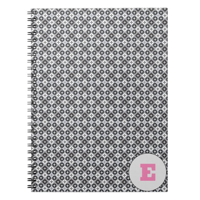 Letter with Grey and White Pattern  Notebook (Front)