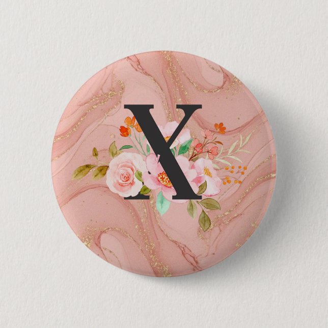 Letter X 2 Inch Round Button (Front)
