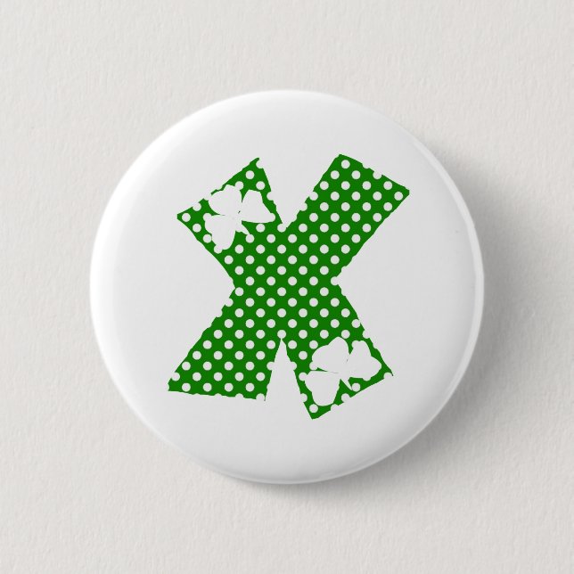 Letter X 2 Inch Round Button (Front)