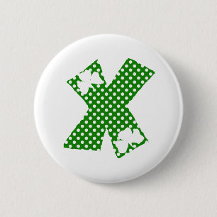 Letter X 2 Inch Round Button