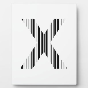 LETTER X BAR CODE First Initial Barcode Pattern Plaque