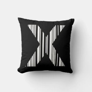 LETTER X BAR CODE First Initial Barcode Pattern Throw Pillow