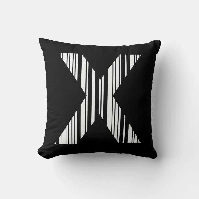 LETTER X BAR CODE First Initial Barcode Pattern Throw Pillow (Front)