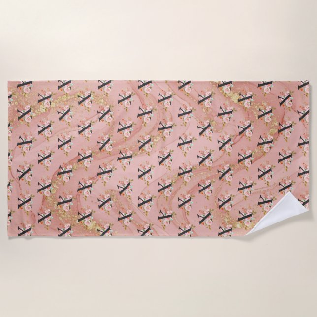 Letter X Beach Towel (Front)