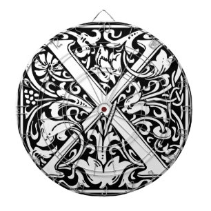 Letter X Medieval Monogram Art Nouveau Dartboard