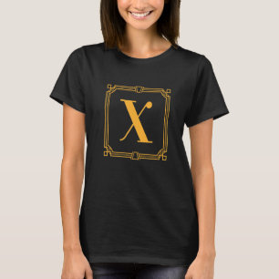 Letter X Monogram Alphabet X Initial Geometric Dec T-Shirt