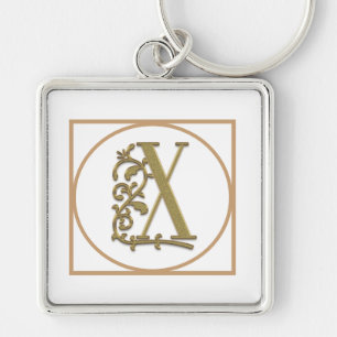 LETTER X MONOGRAM Beautiful Wedding New Home Gift Keychain