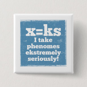 letter x phenome ks sound phonics 2 inch square button