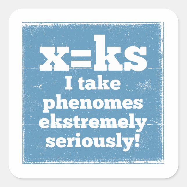 letter x phenome ks sound phonics square sticker (Front)