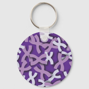 Letter X Purple Keychain