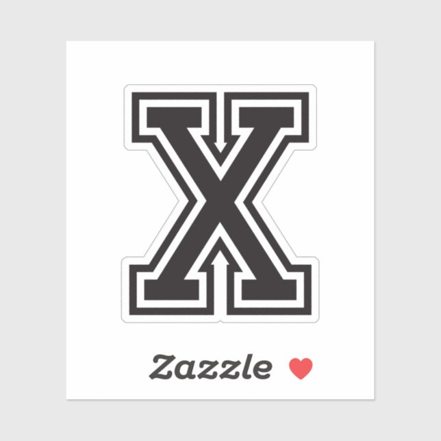 Letter X sporty college font alphabet (Sheet)