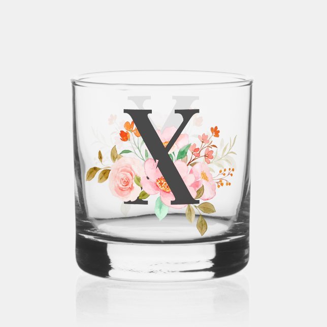 Letter X Whiskey Glass (Front)