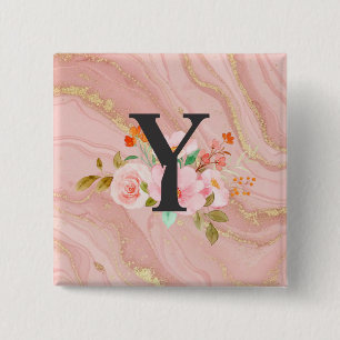 Letter Y 2 Inch Square Button