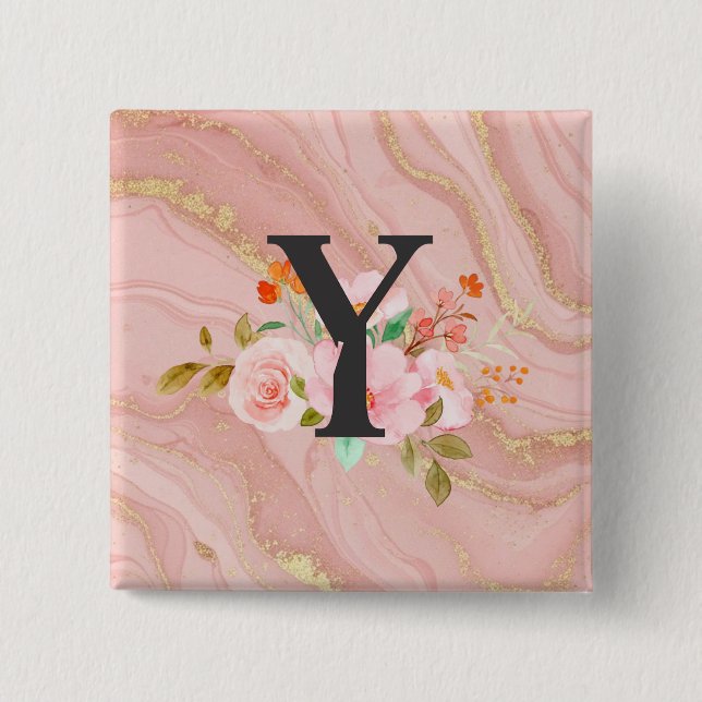 Letter Y 2 Inch Square Button (Front)